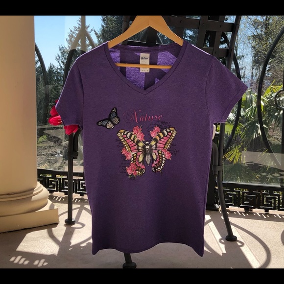 Summer Butterfly Hand designed T-shirt - Picture 6 of 7